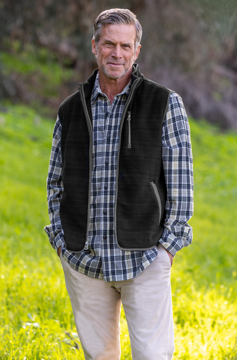 fleece vest with dress shirt Landway 9885 Capitan Sweater Fleece Vest Heather Charcoal Wholesale Custom Printing & Embroidery