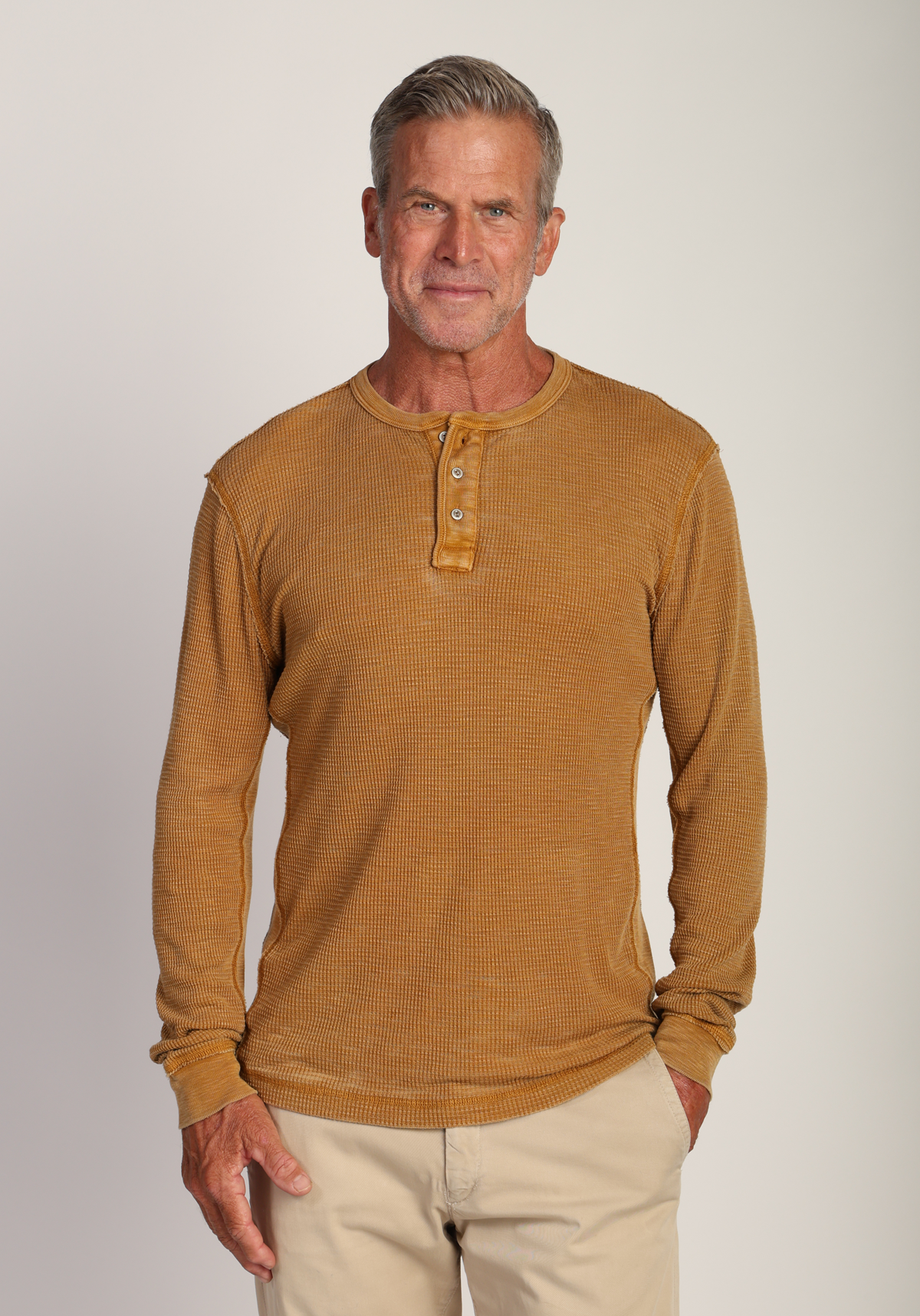 新品【SOIL/ソイル】 COTTON WAFFLE HENLEY PULL Waffle Henley Long
