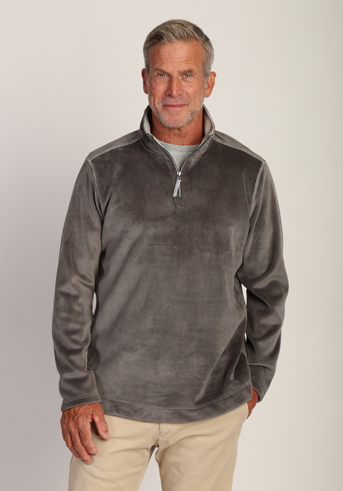 Apres Lux Sueded Cord 1/4 Zip Pullover - True Grit / dylan