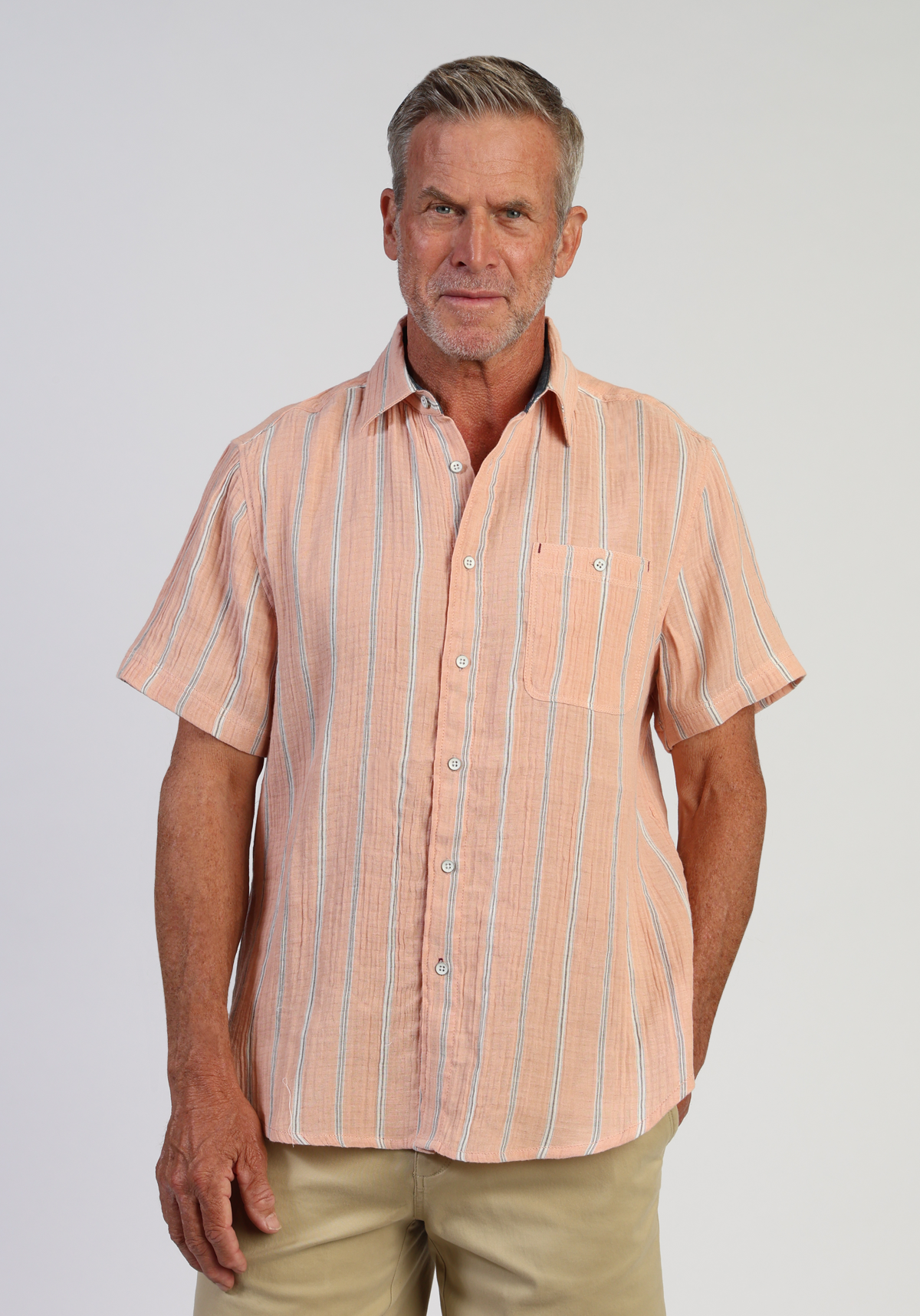 Hampton Doublecloth Cotton Stripe Shirt