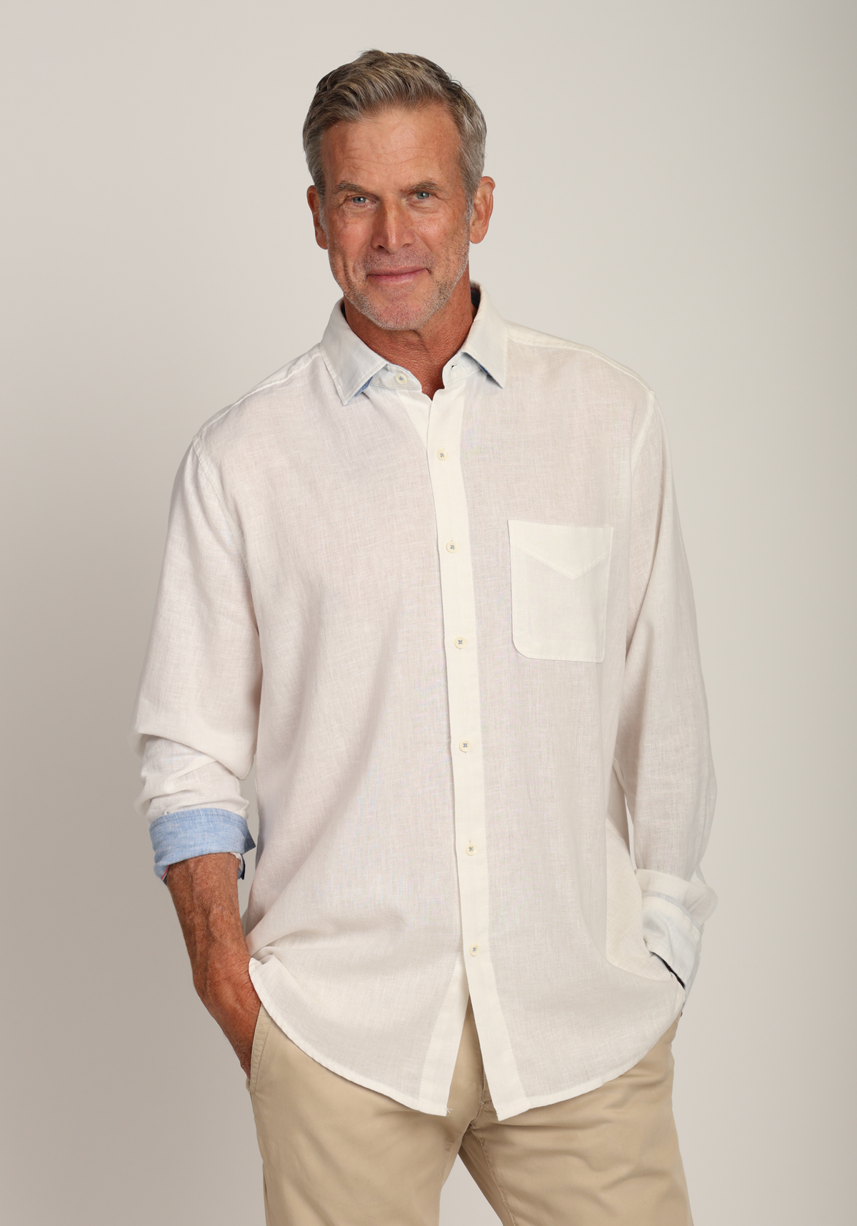 Washed Melange Linen L/S Shirt