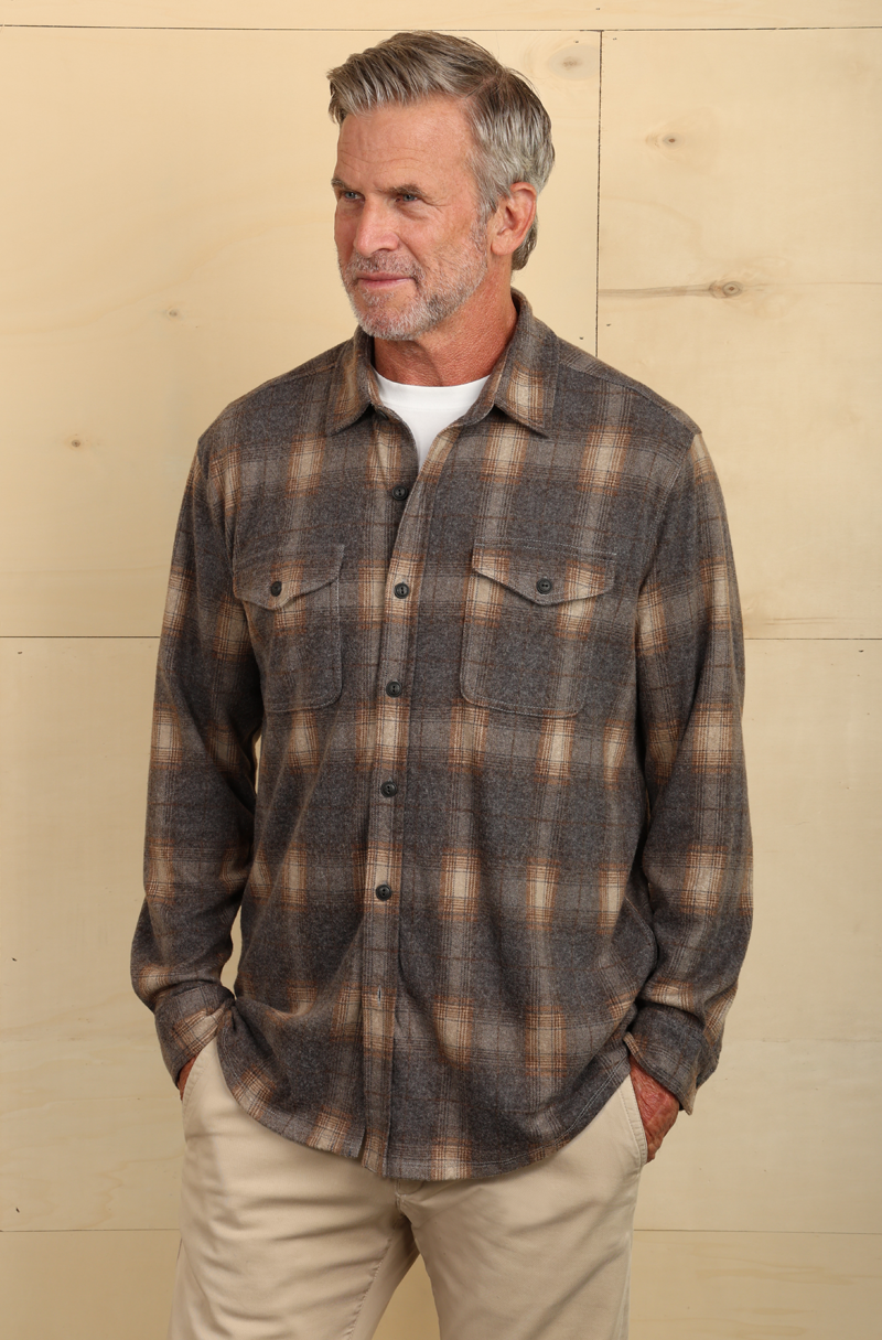Yellowstone Mojave Plaid Sweater-Knit Shirt