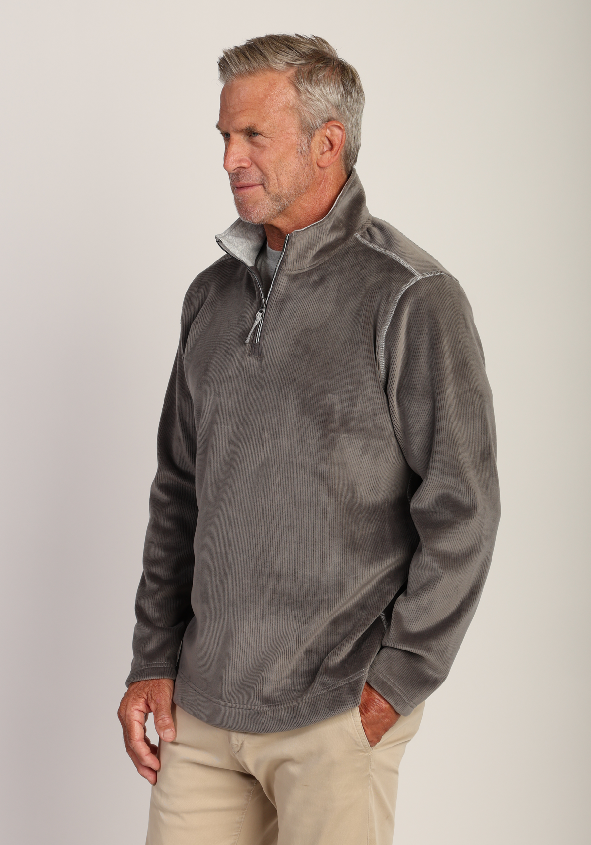Apres Lux Sueded Cord 1/4 Zip Pullover - True Grit / dylan