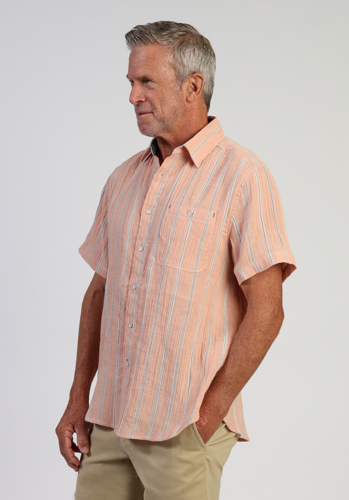 Hampton Doublecloth Cotton Stripe Shirt