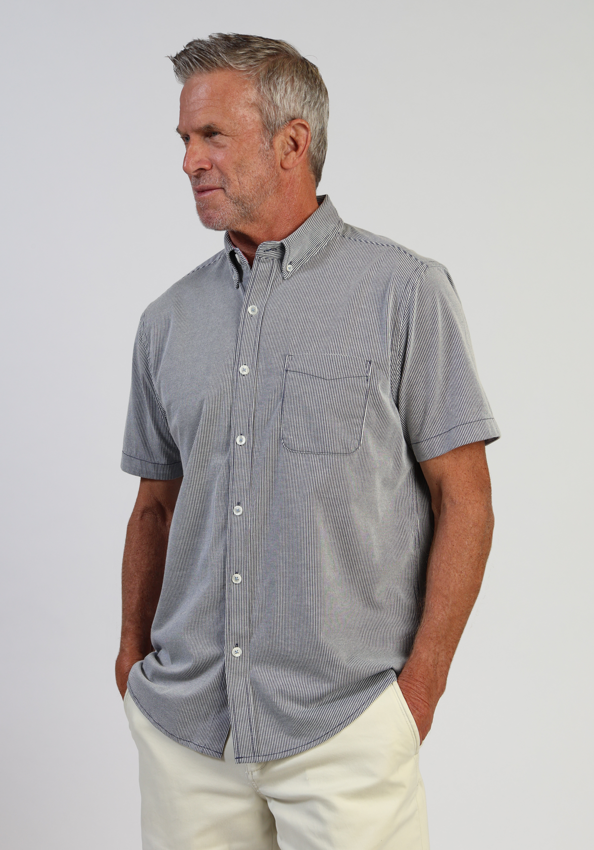 Stretch Knit Seersucker Shirt