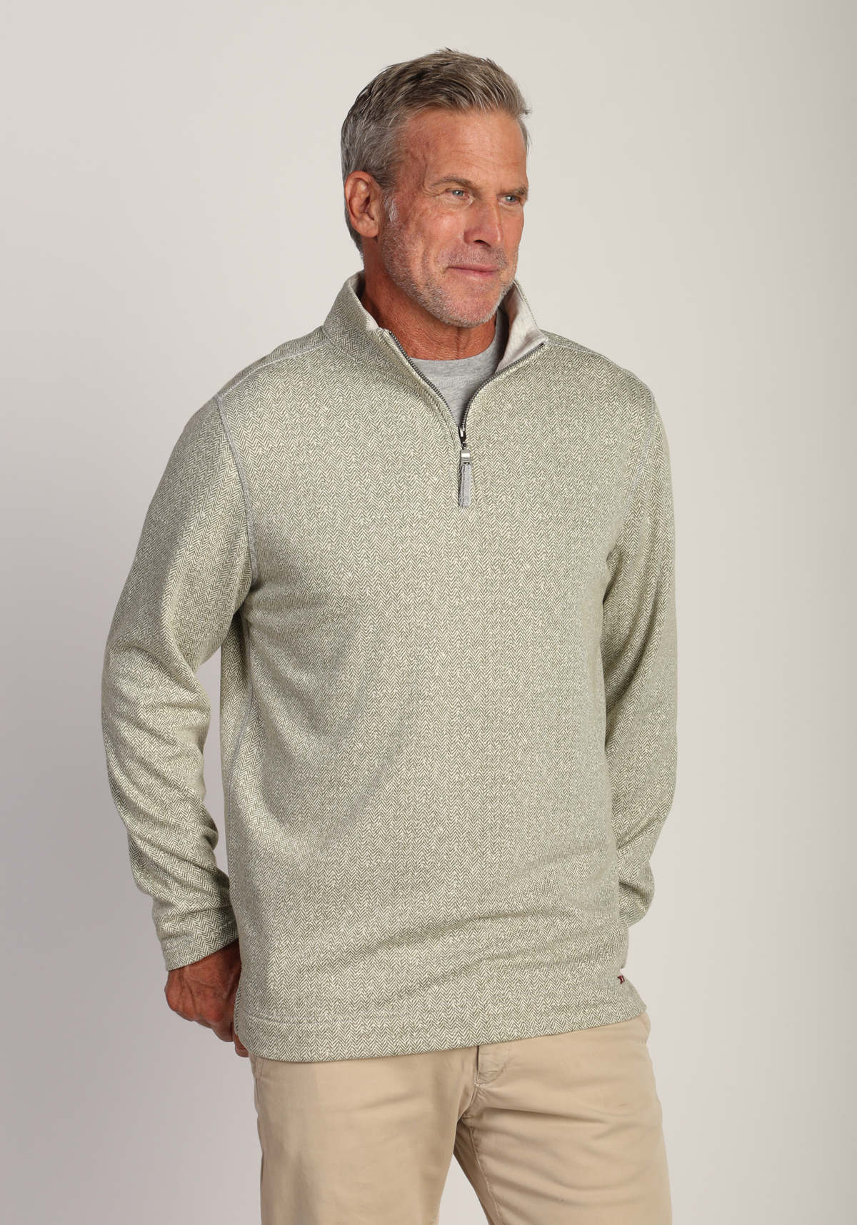 Herringbone Knit fleece 1/4 Zip Pullover