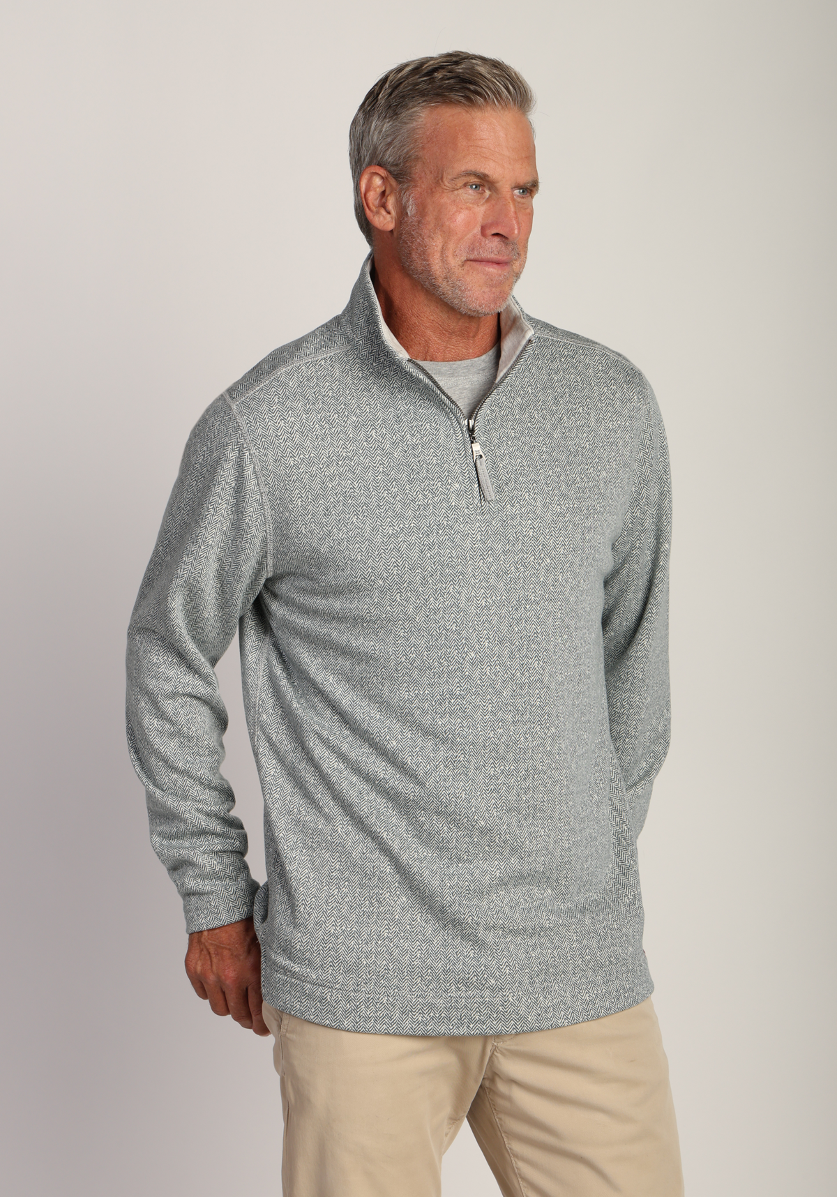 Herringbone Knit fleece 1/4 Zip Pullover
