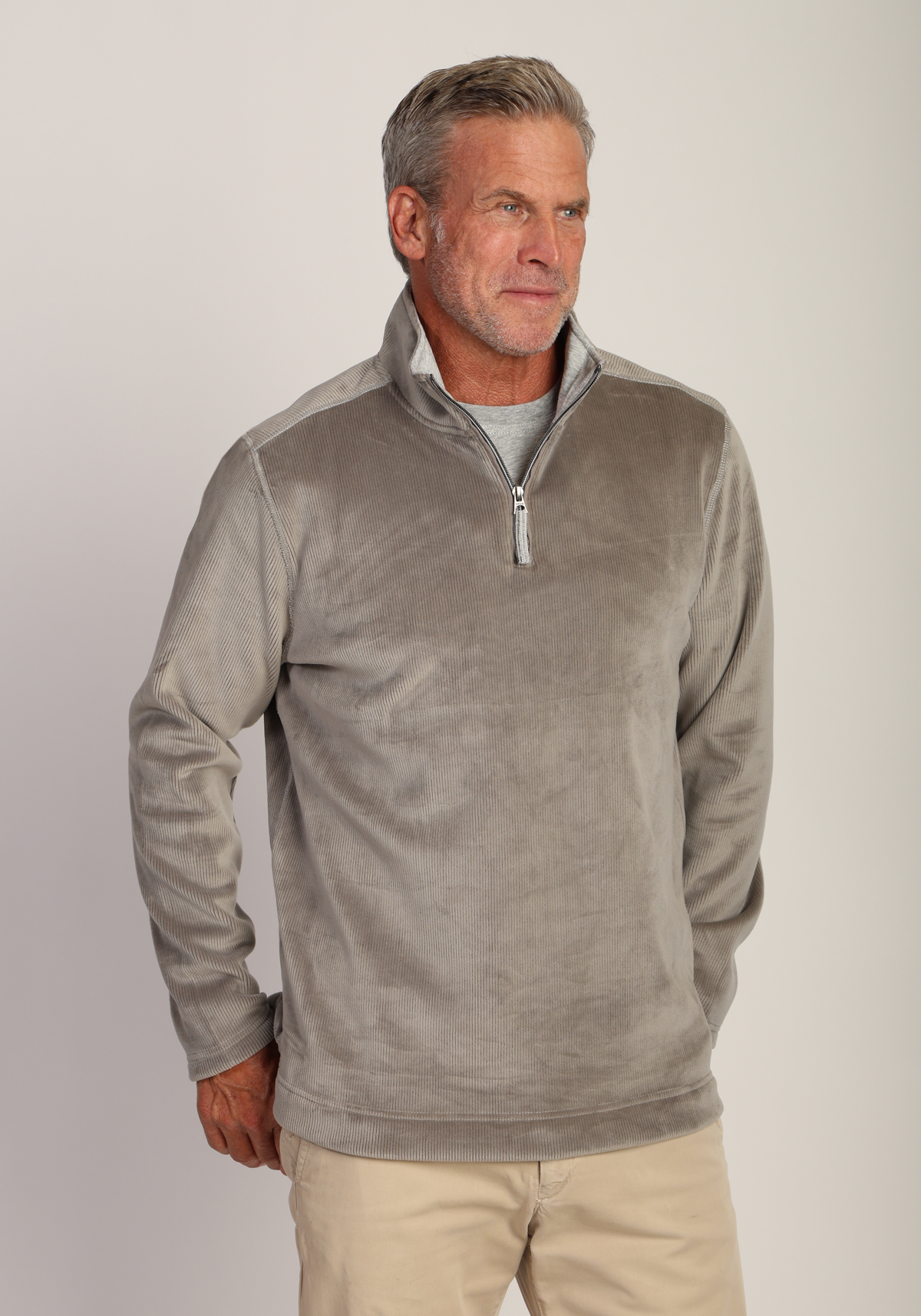 Apres Lux Sueded Cord 1/4 Zip Pullover
