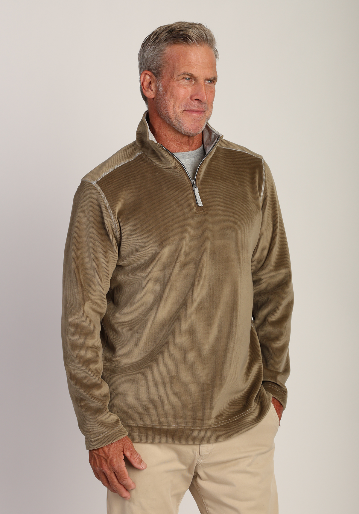 Apres Lux Sueded Cord 1/4 Zip Pullover