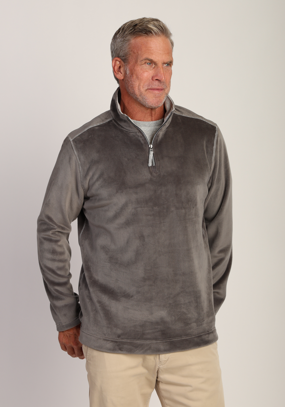 Apres Lux Sueded Cord 1/4 Zip Pullover - True Grit / dylan