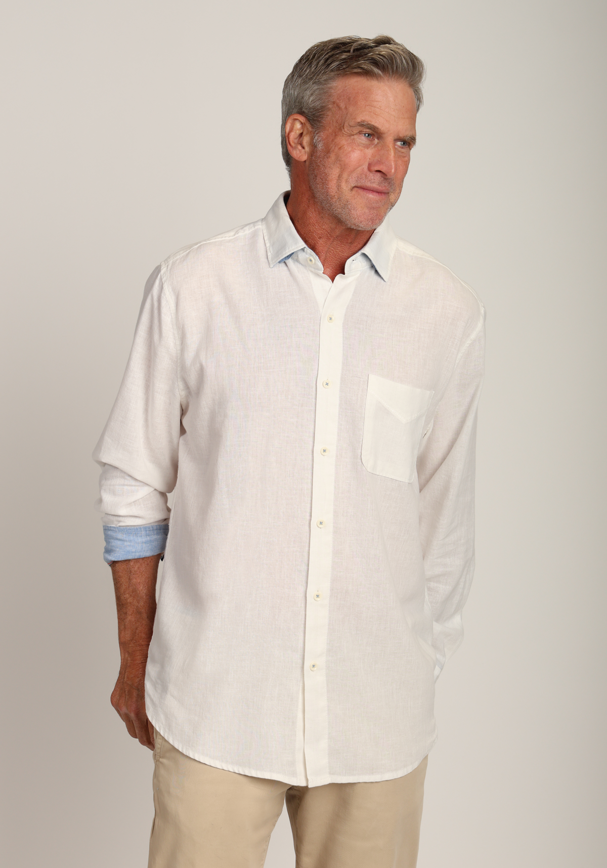 Washed Melange Linen L/S Shirt