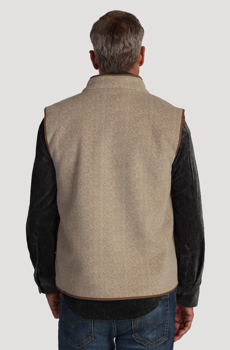 Herringbone Fleece Zip Vest