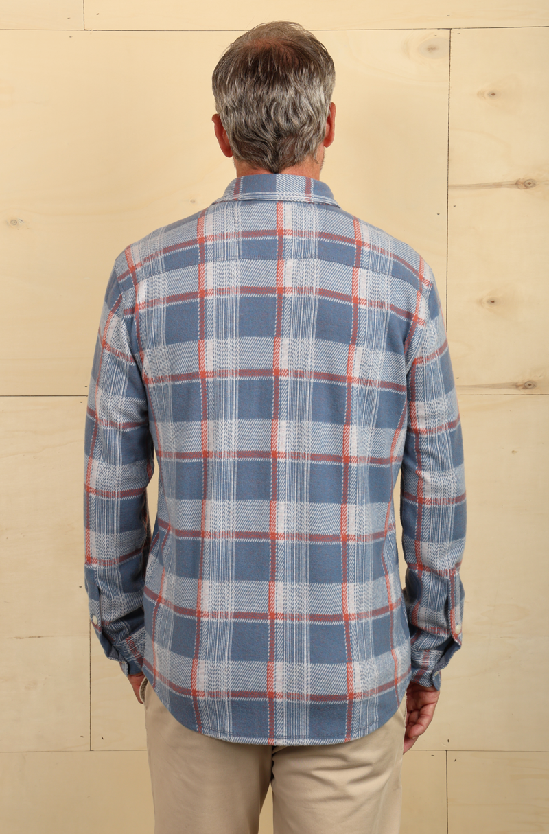 Yellowstone Sky Bar Plaid Sweater-Knit Shirt