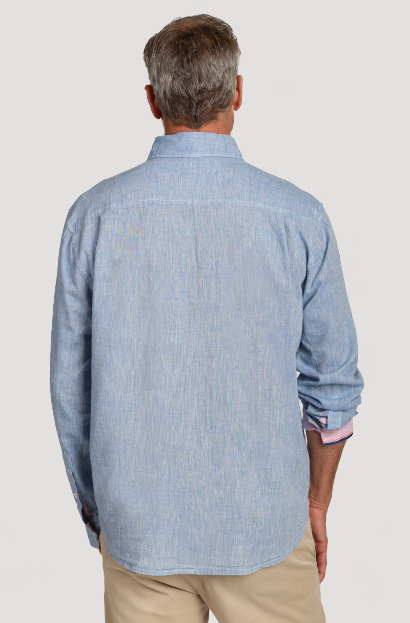 Washed Melange Linen L/S Shirt