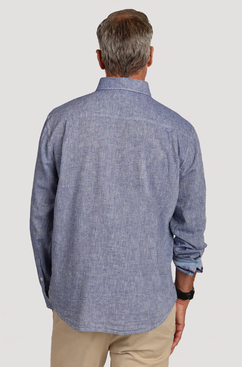 Washed Melange Linen L/S Shirt