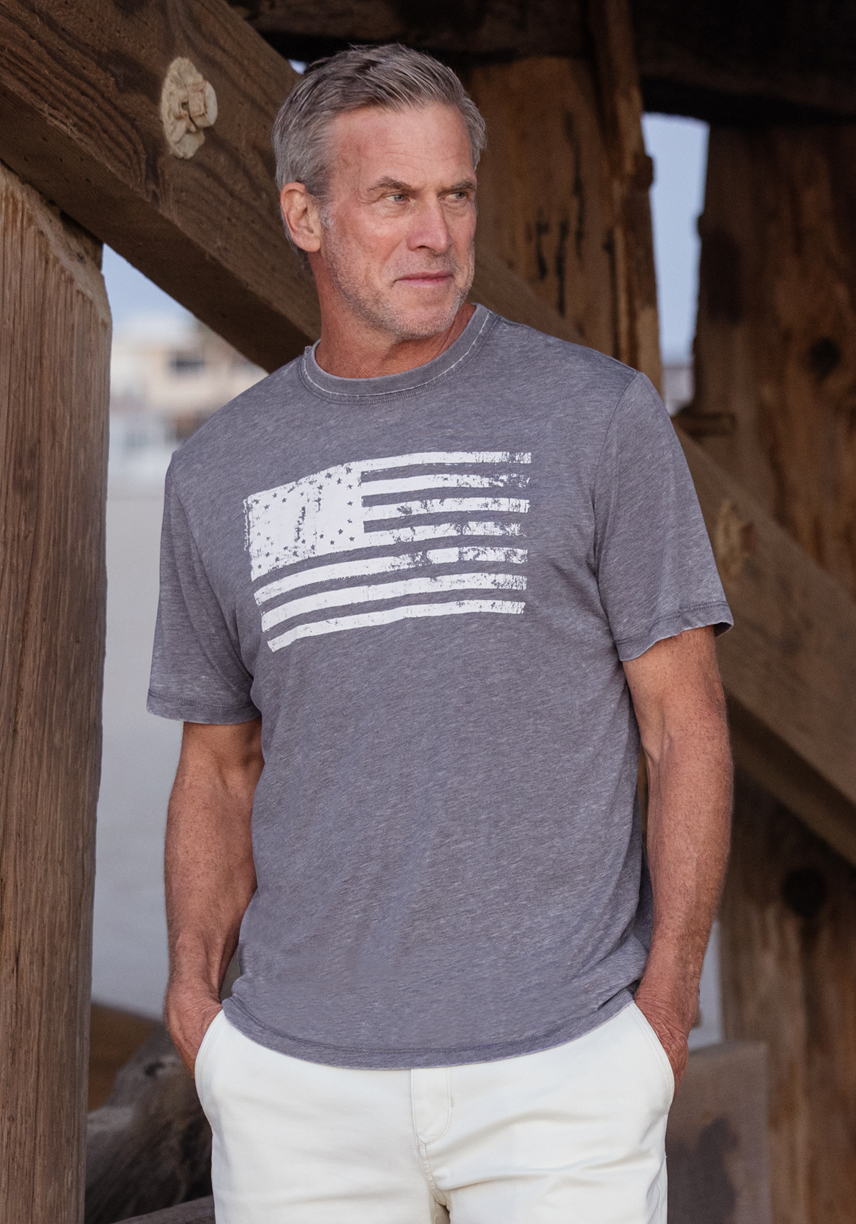 Vintage Flag Print Tee