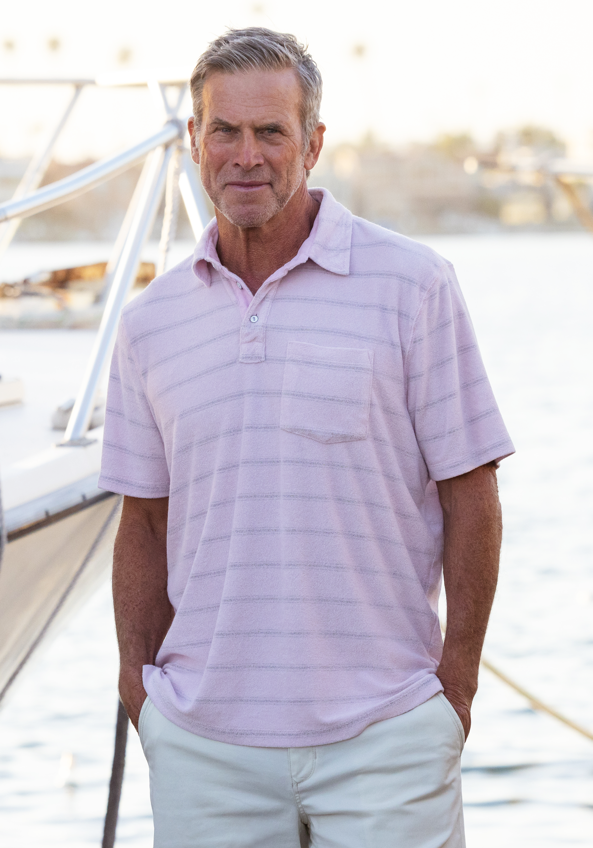 Cabana Terry Stripe Polo