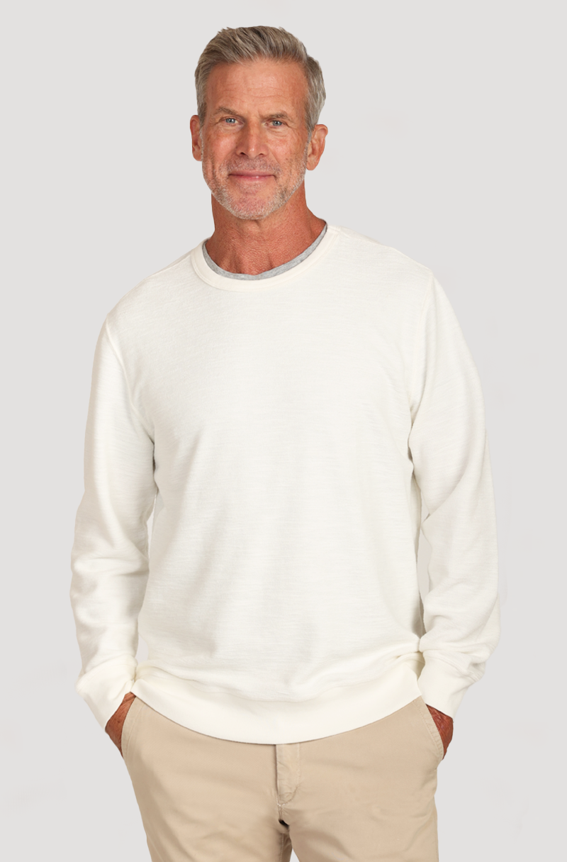 Crew Slub Sweatshirt w/Stitch Details