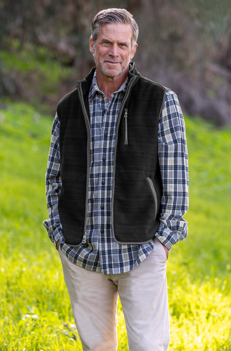 Micro Slub Shearling Fleece Zip Vest Micro Slub Shearling Fleece Zip Vest
