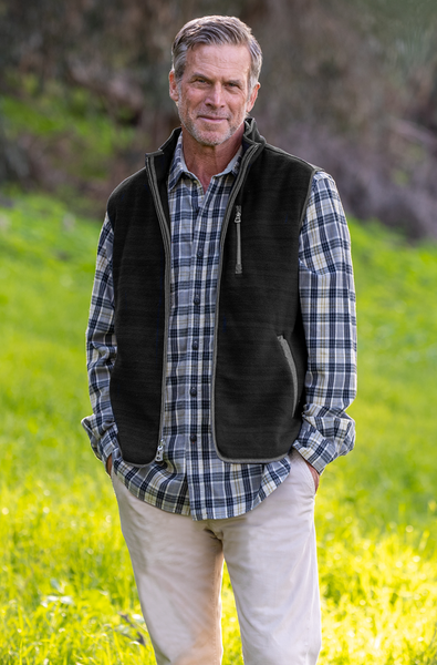 Micro Slub Shearling Fleece Zip Vest Micro Slub Shearling Fleece Zip Vest