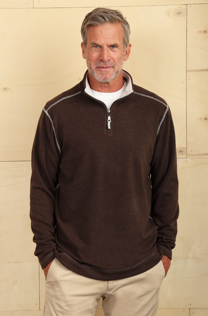 Brown 1 4 zip pullover hotsell