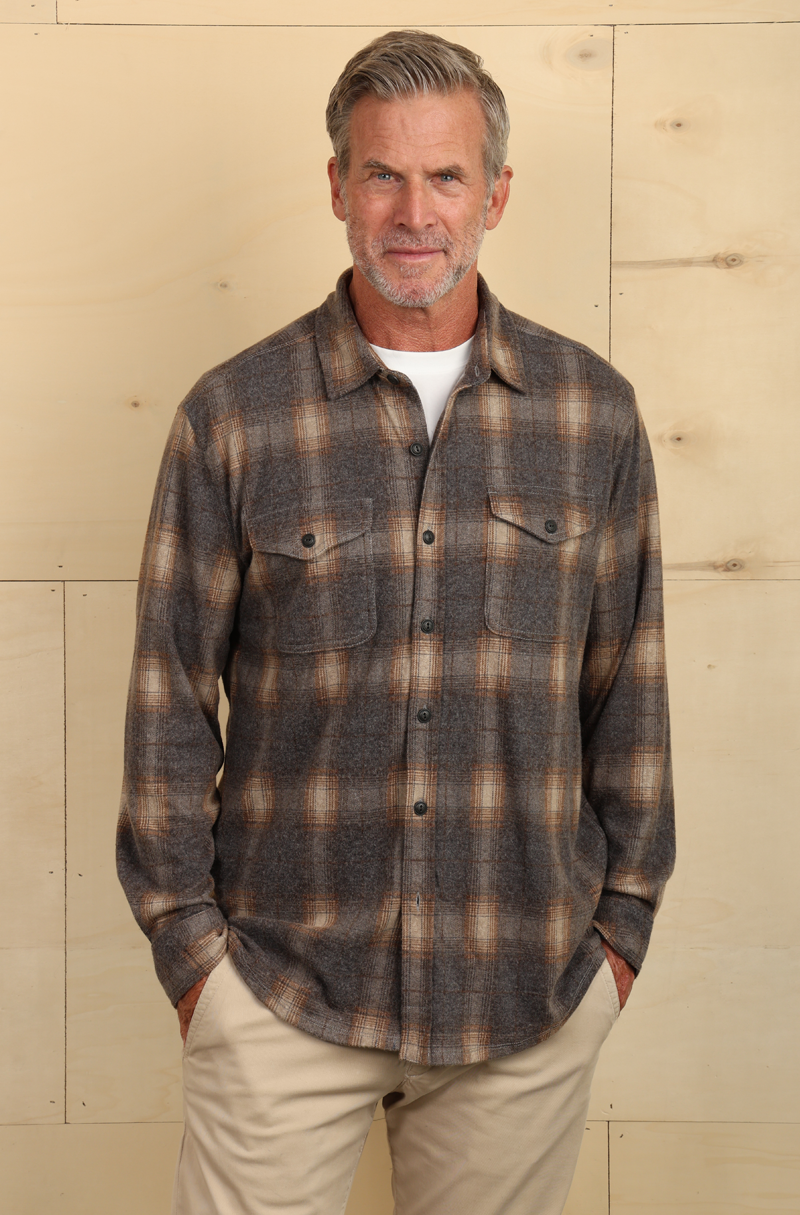 Yellowstone Mojave Plaid Sweater-Knit Shirt
