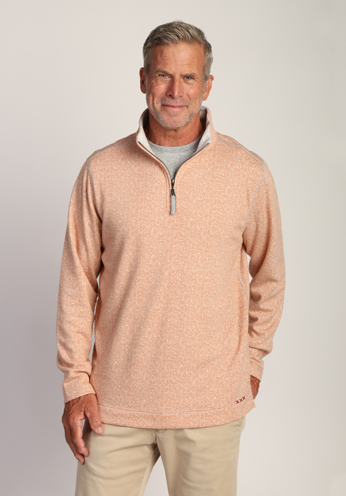 Herringbone Knit fleece 1/4 Zip Pullover
