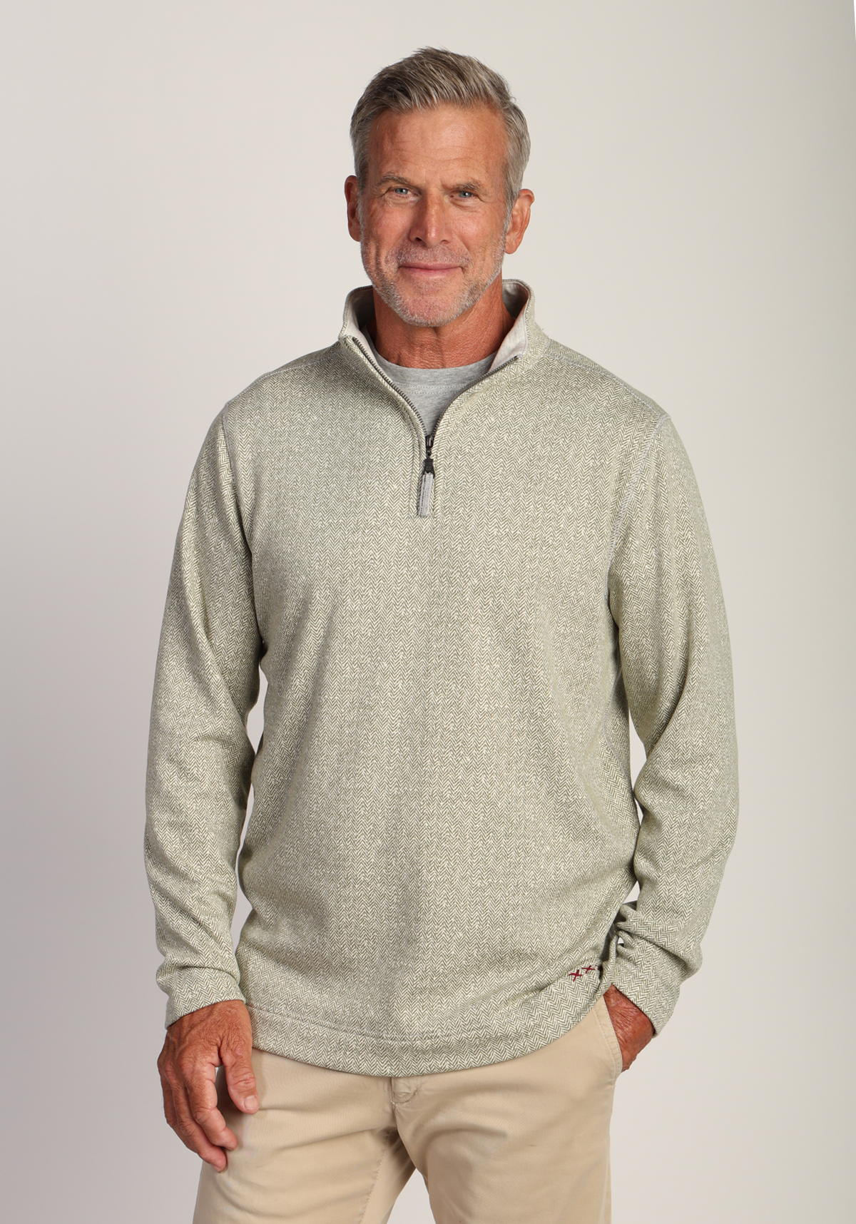 Herringbone Knit fleece 1/4 Zip Pullover