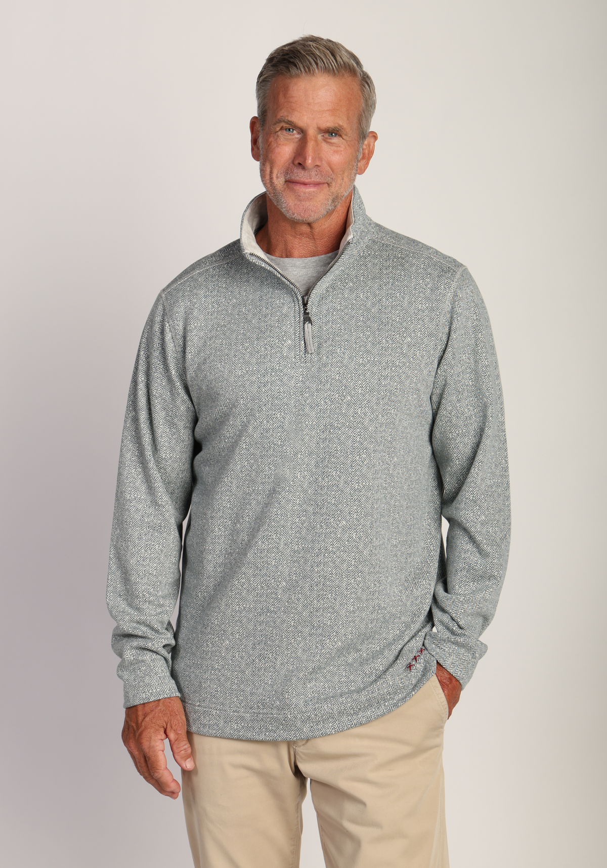 Herringbone Knit fleece 1/4 Zip Pullover