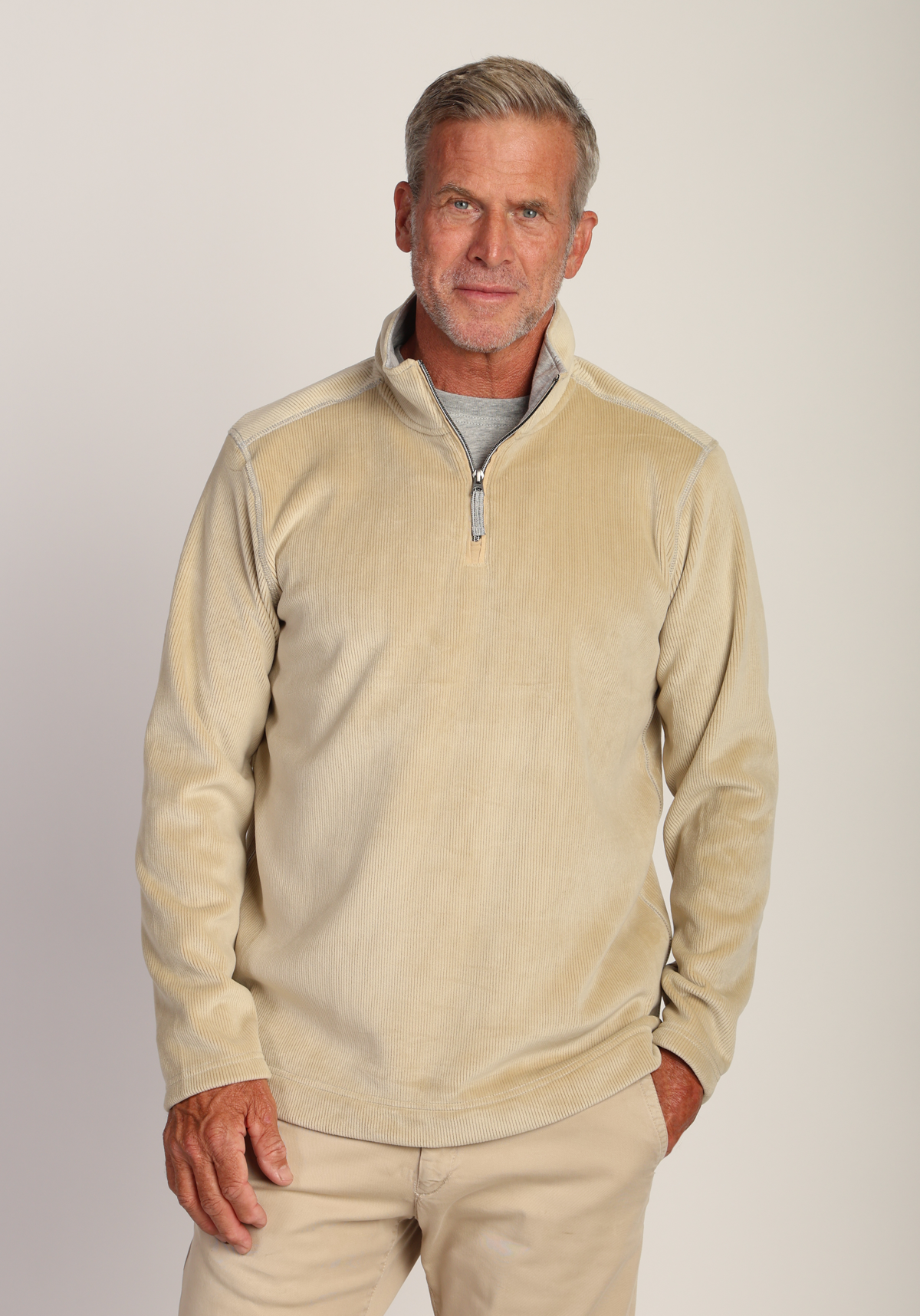 Apres Lux Sueded Cord 1/4 Zip Pullover