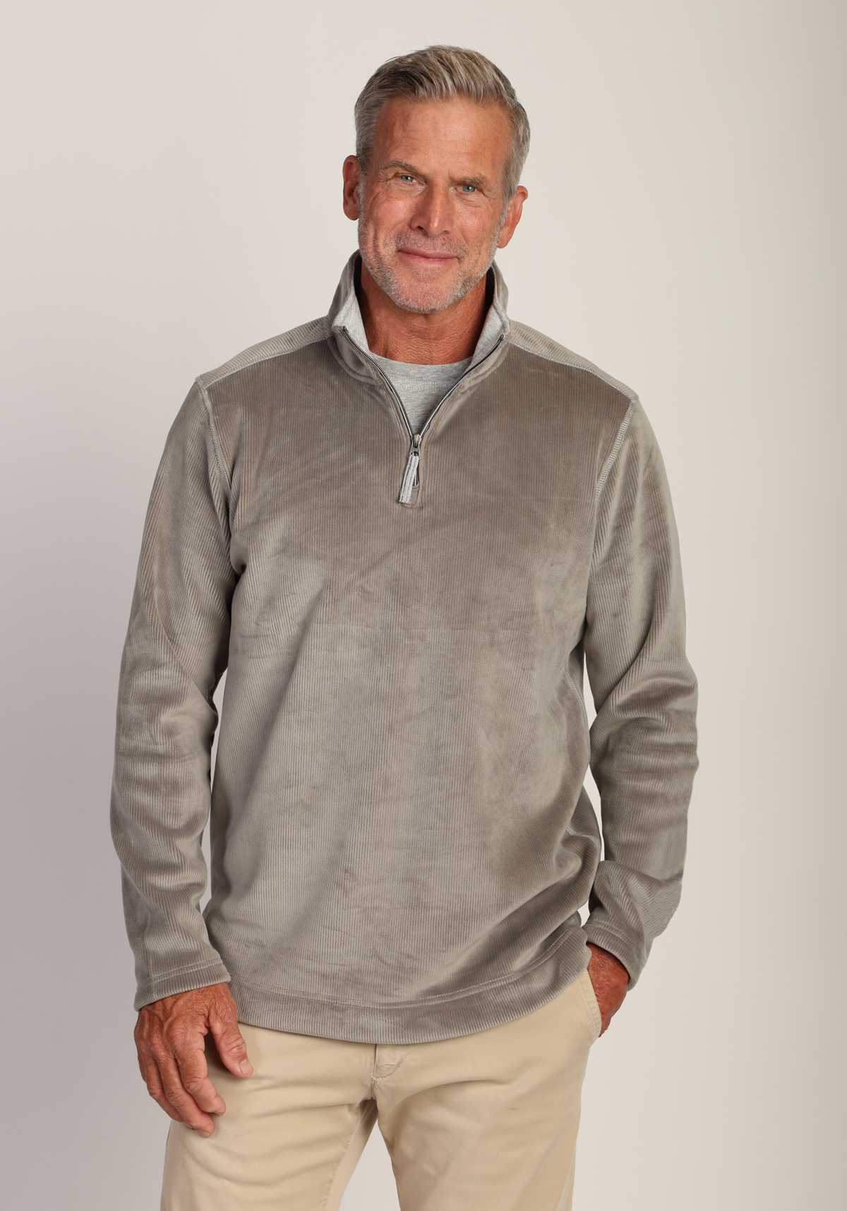 Apres Lux Sueded Cord 1/4 Zip Pullover