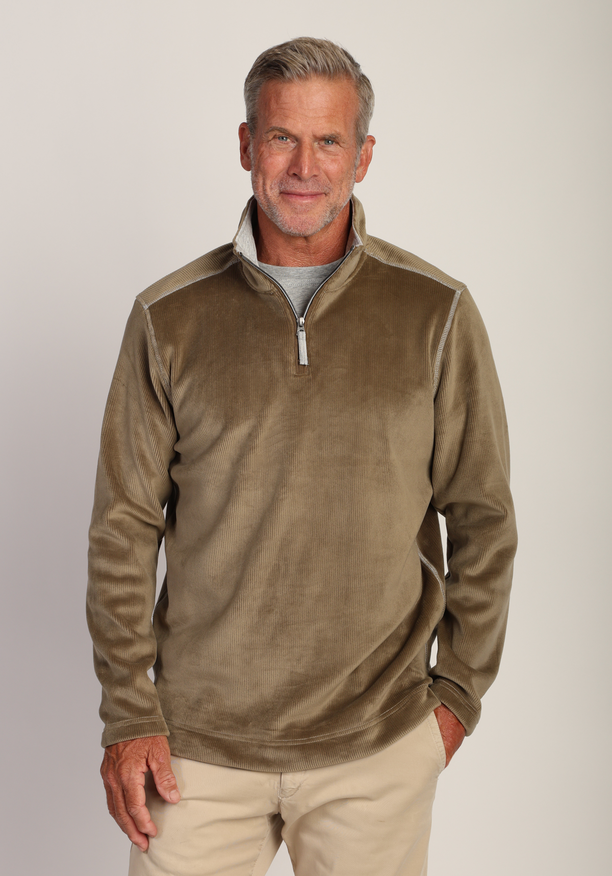 Apres Lux Sueded Cord 1/4 Zip Pullover