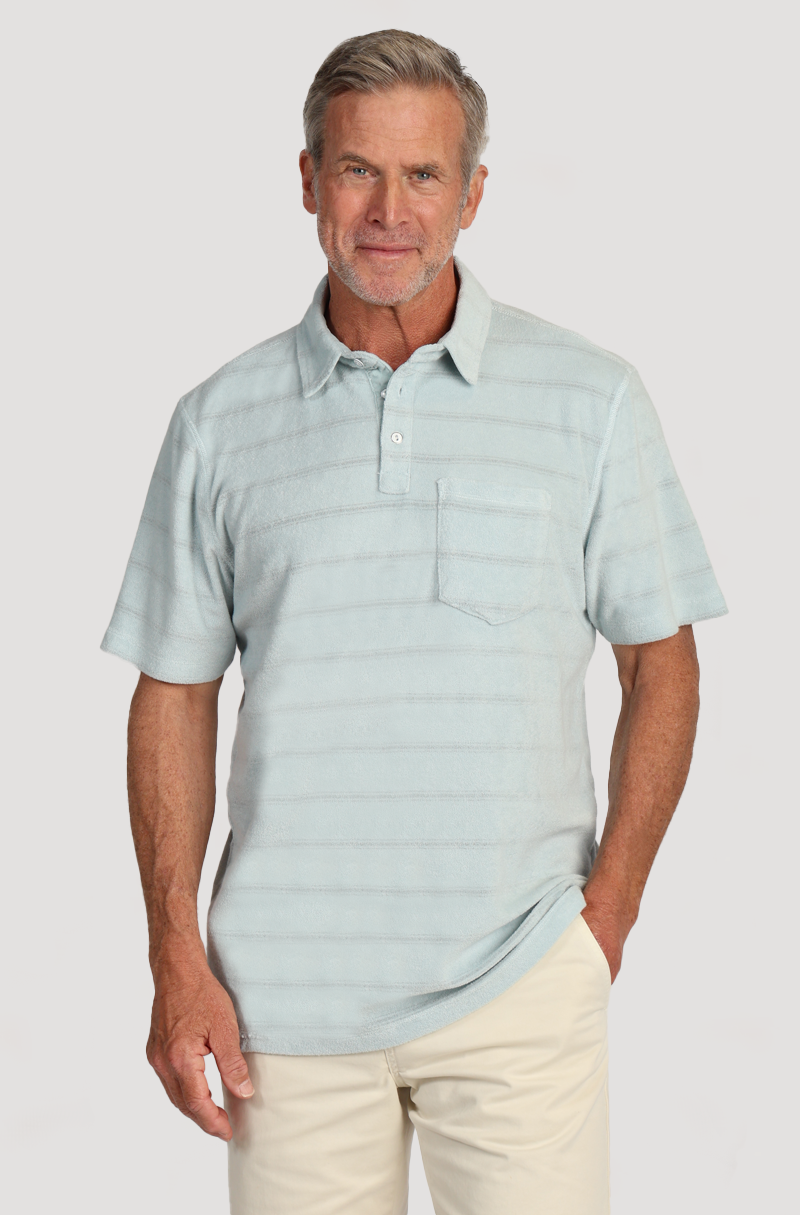 Cabana Towel Terry Stripe Polo