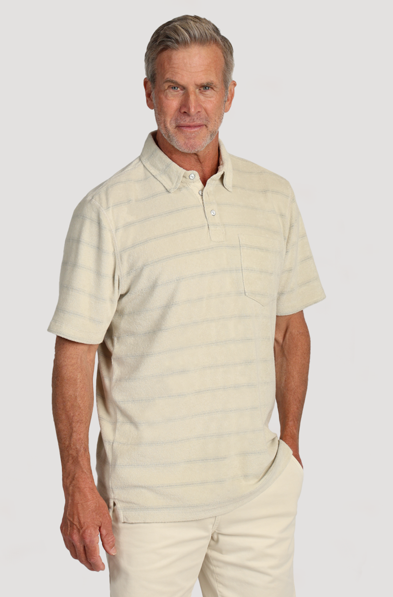 Cabana Towel Terry Stripe Polo