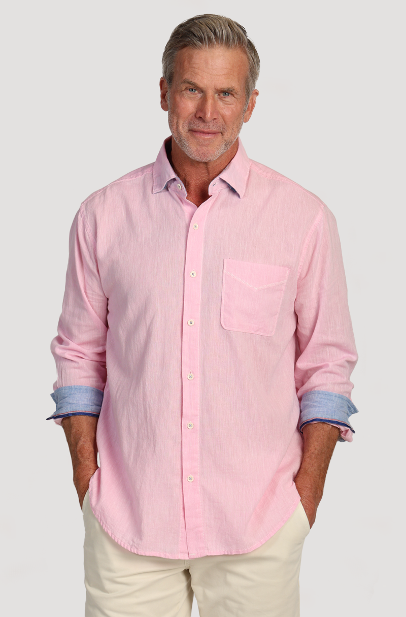 Washed Melange Linen L/S Shirt