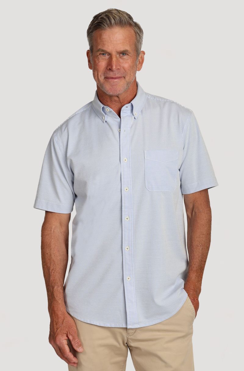 Stretch Knit Seersucker Shirt