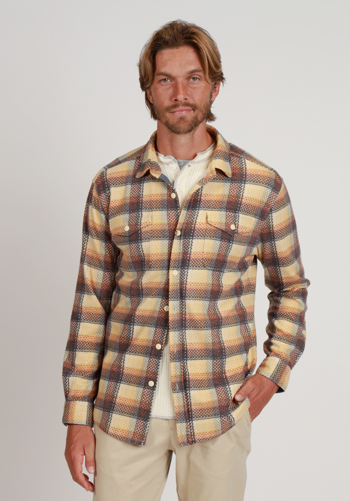 L/S 2 Pocket Shirt Cooper Plaid BROWN