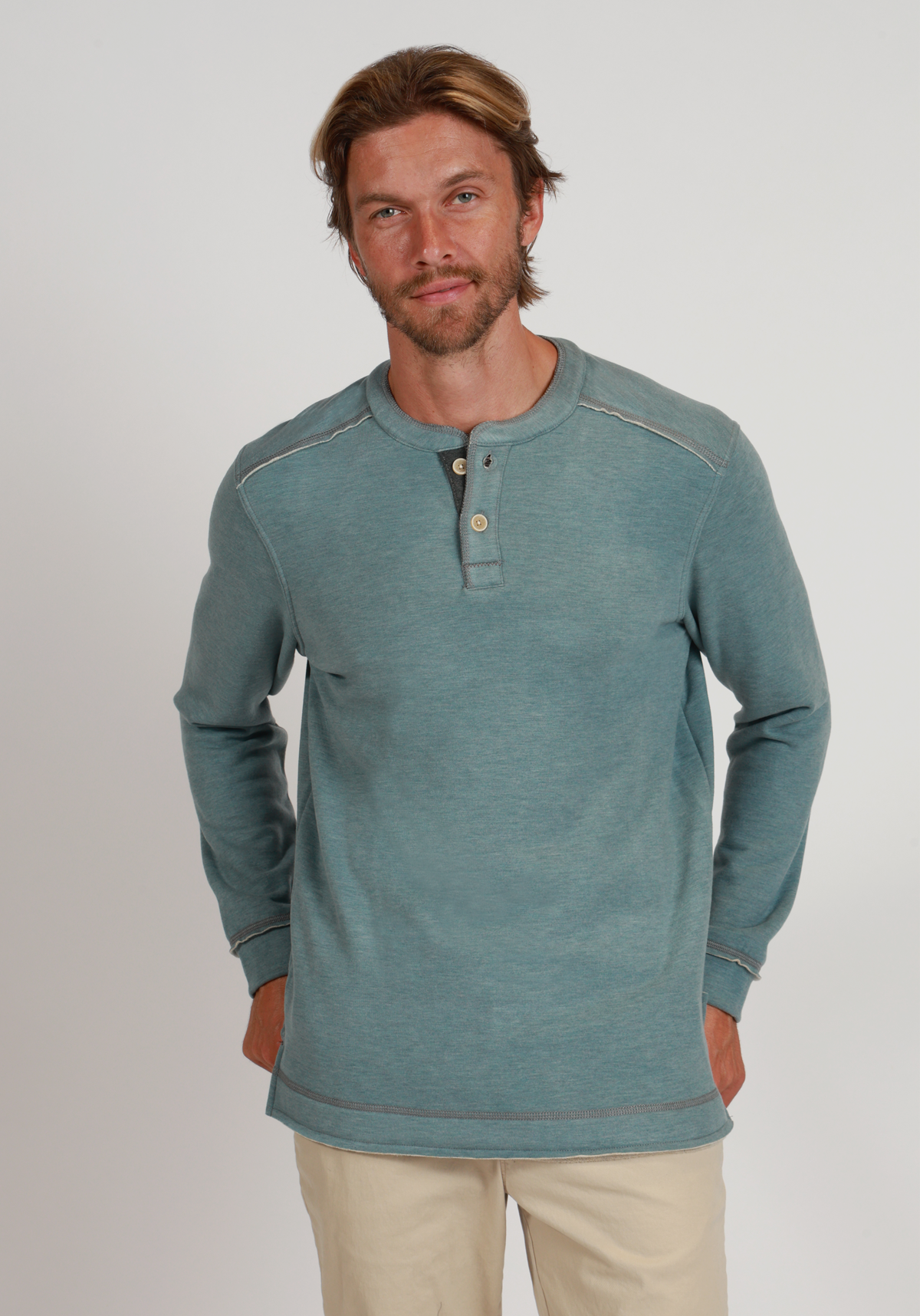 Lux Cloud Double-Sided Sweater Knit Henley