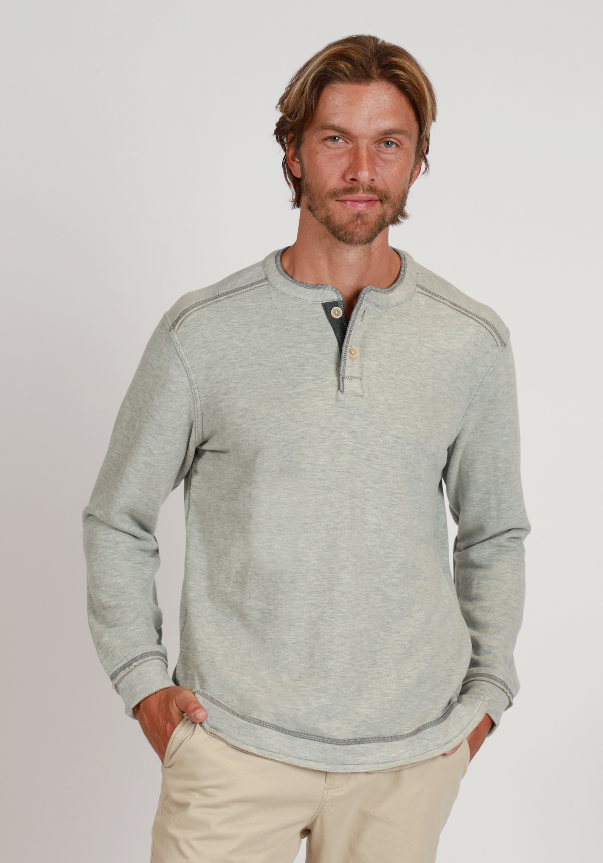 Lux Cloud Double-Sided Sweater Knit Henley