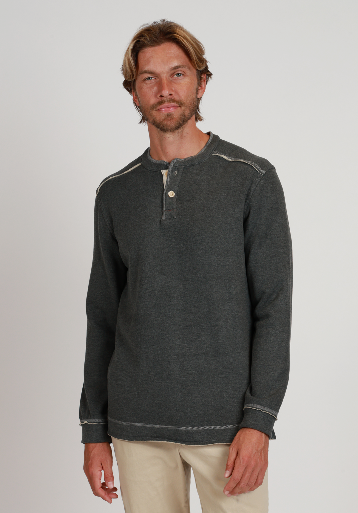 Lux Cloud Double-Sided Sweater Knit Henley