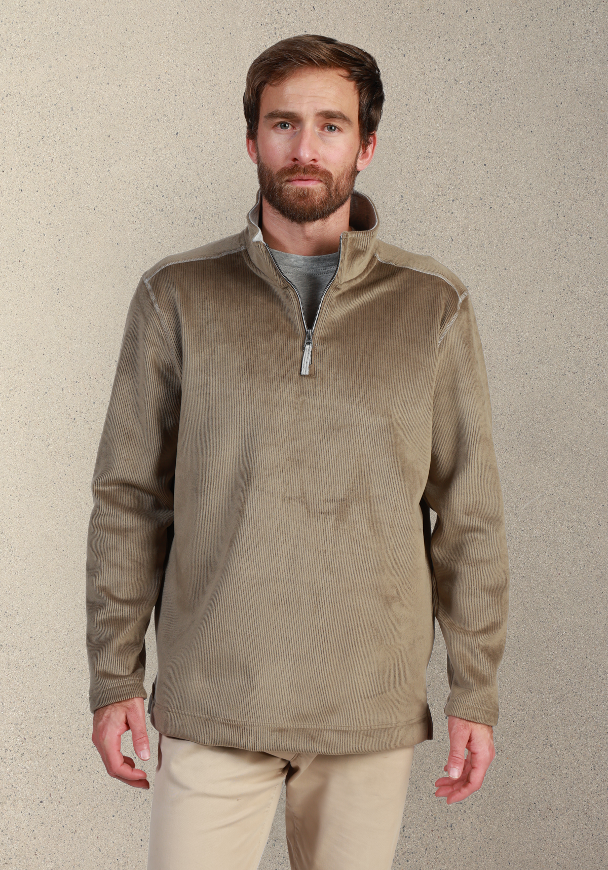 Apres Lux Sueded Corduroy Quarter-Zip