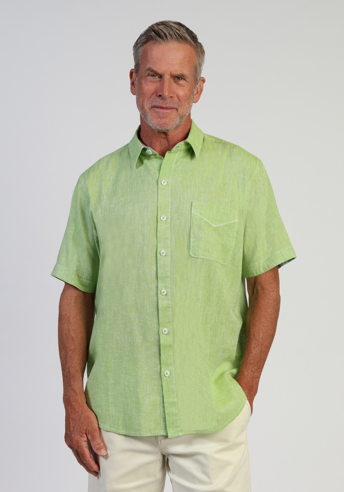 Washed Melange Linen Shirt