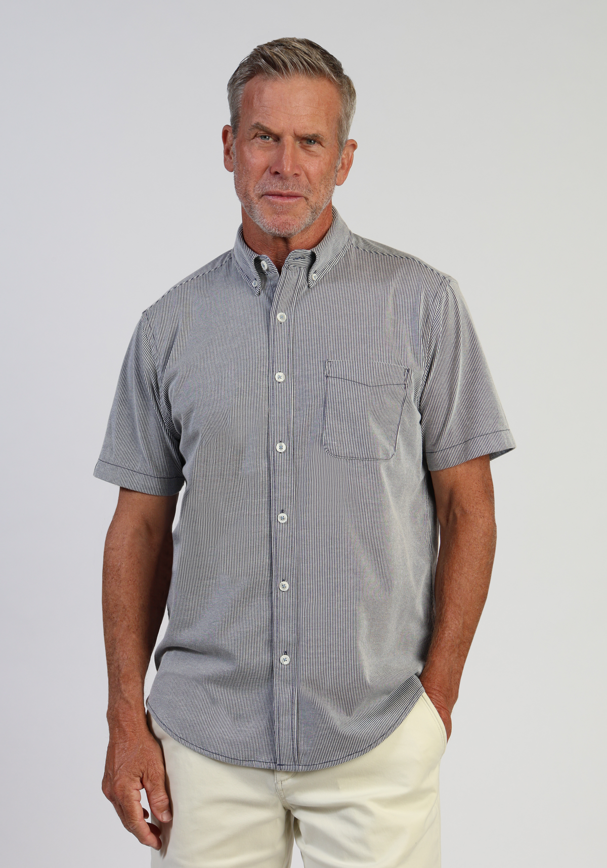 Stretch Knit Seersucker Shirt