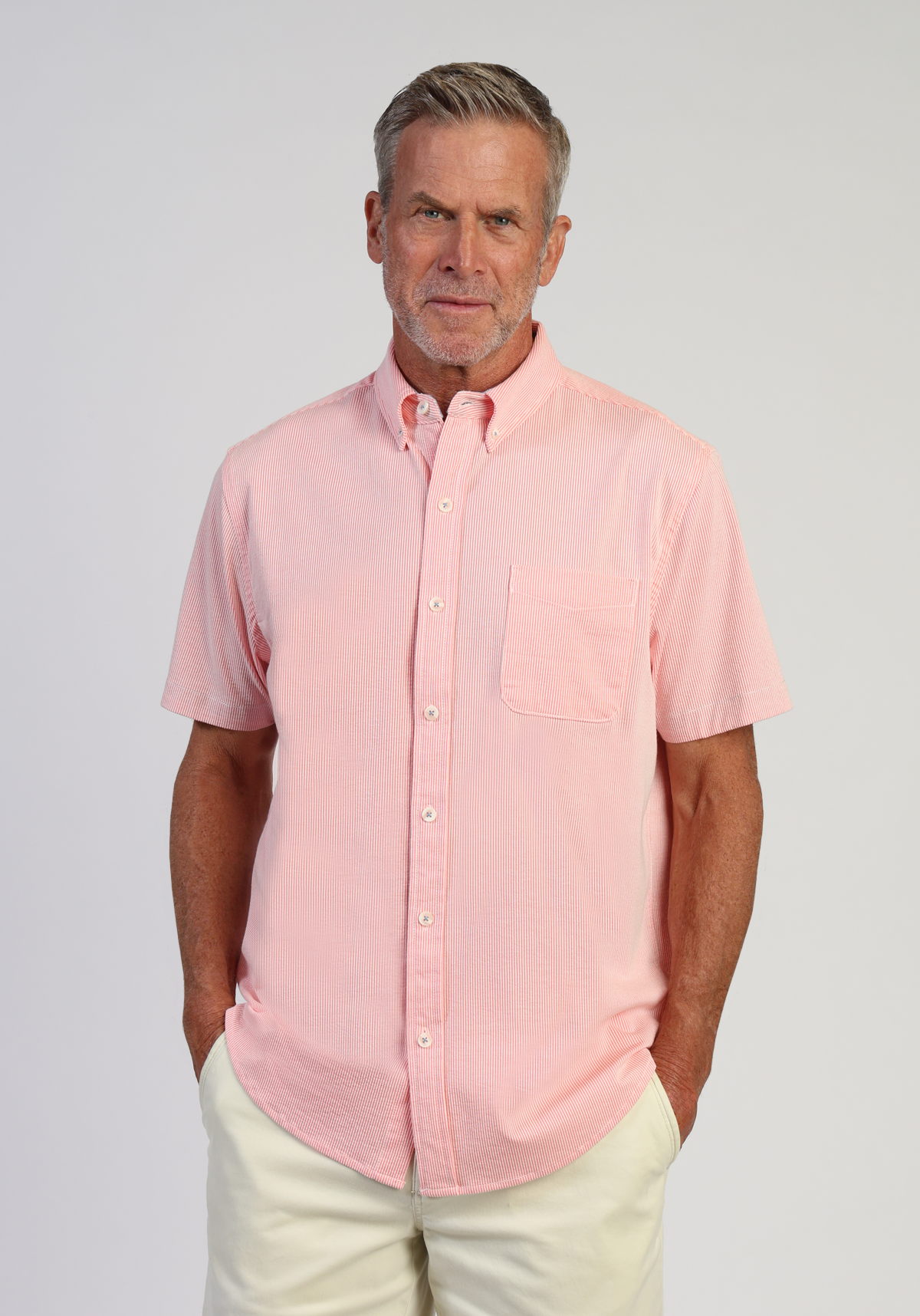 Stretch Knit Seersucker Shirt