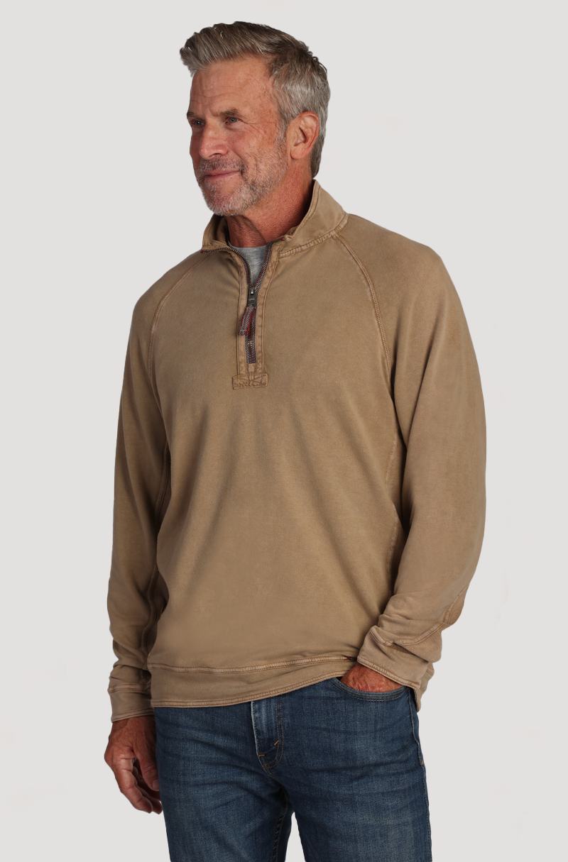 Cashmere Heather Fleece 1/4 Zip Raglan Pullover