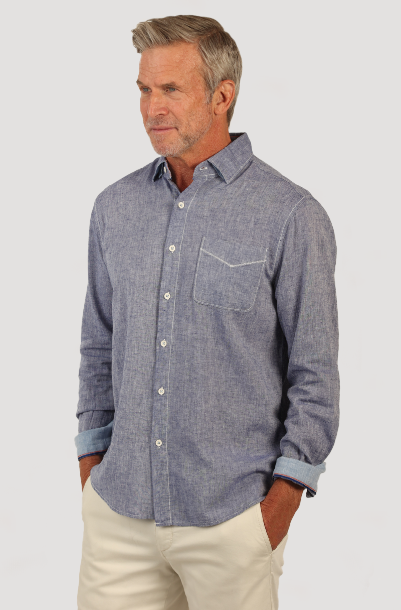 Linen L/S 1 PKT Shirt