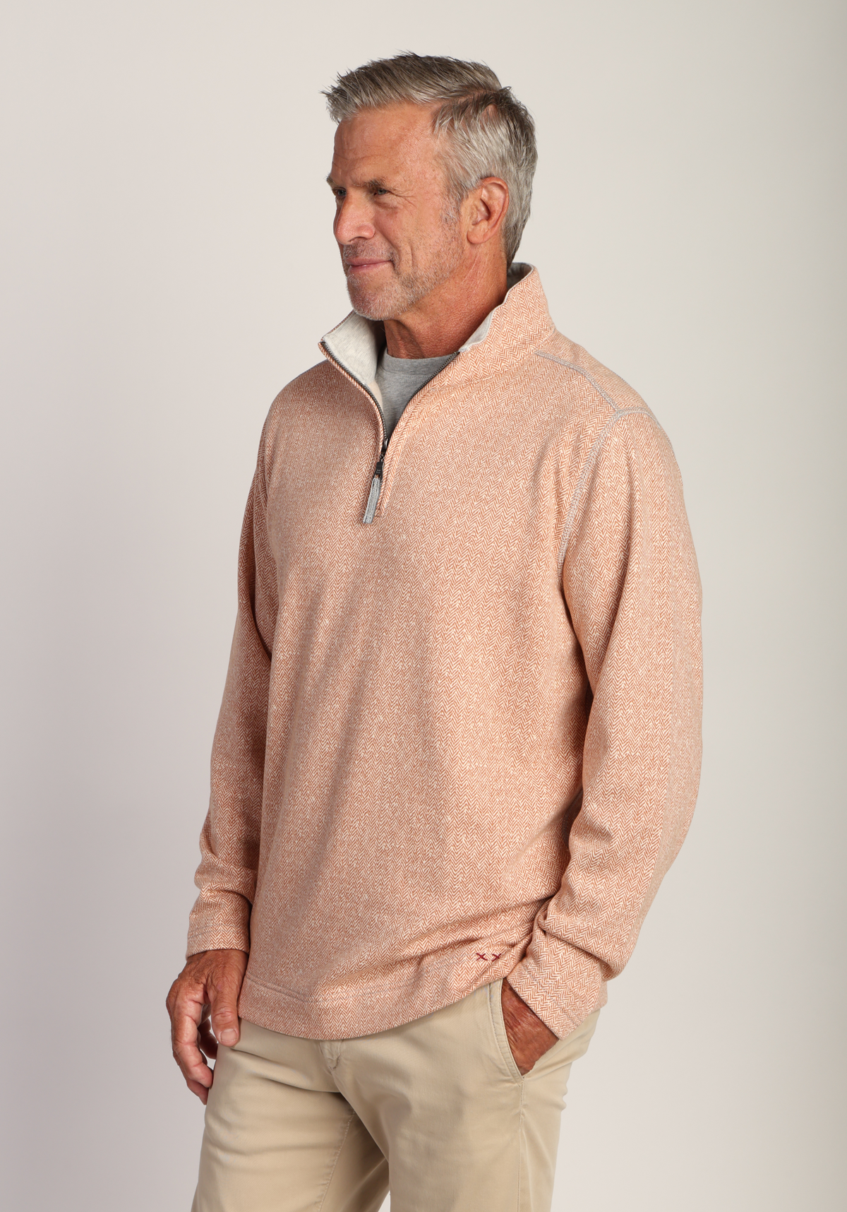 Herringbone Knit fleece 1/4 Zip Pullover