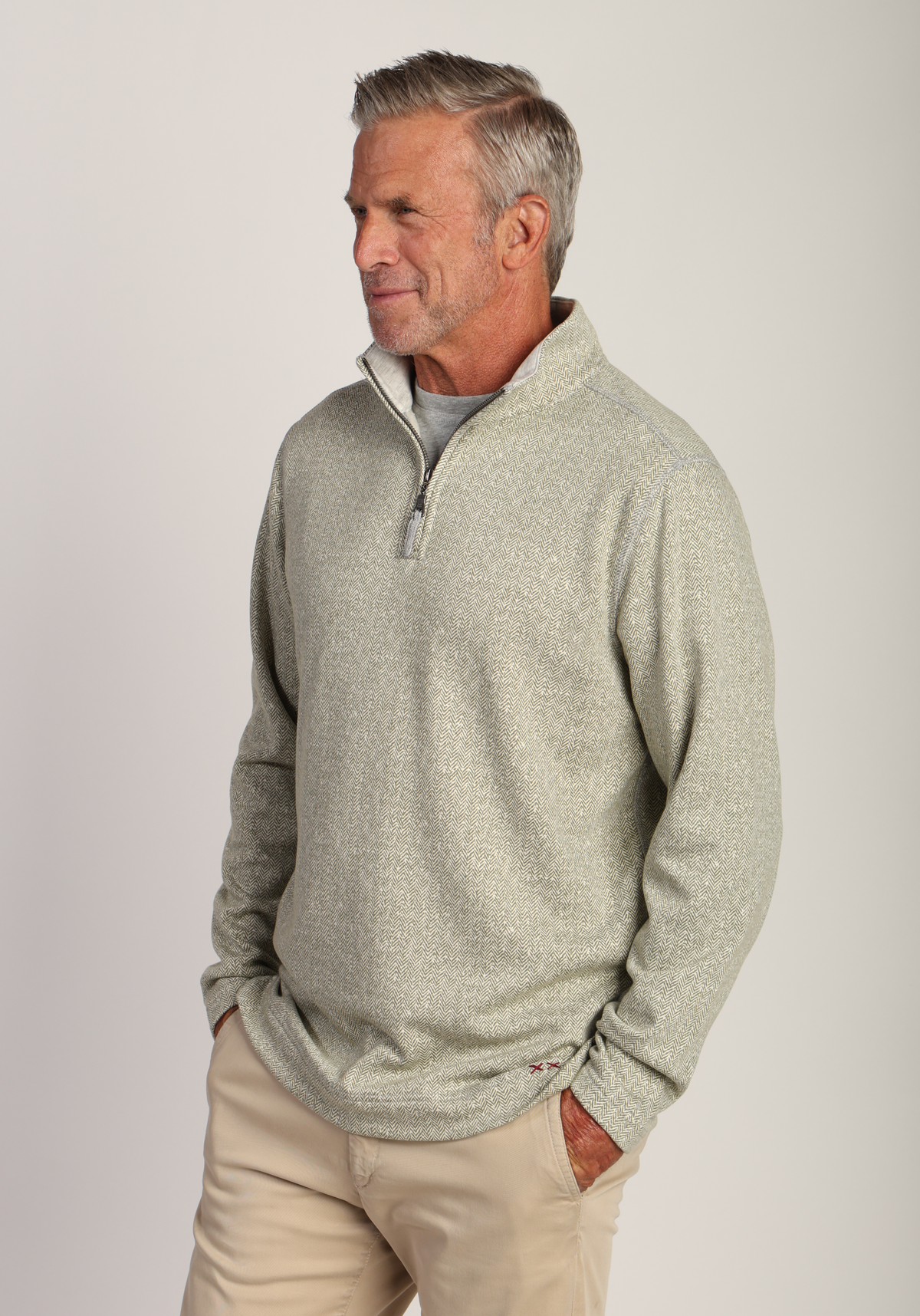 Herringbone Knit fleece 1/4 Zip Pullover