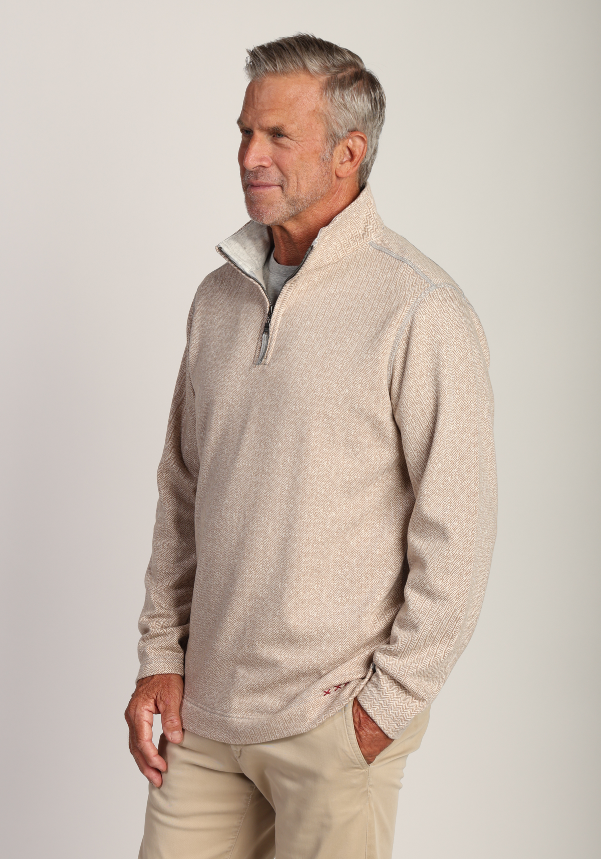 Herringbone Knit fleece 1/4 Zip Pullover