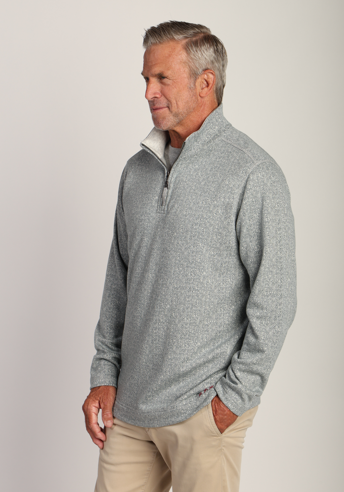 Herringbone Knit fleece 1/4 Zip Pullover
